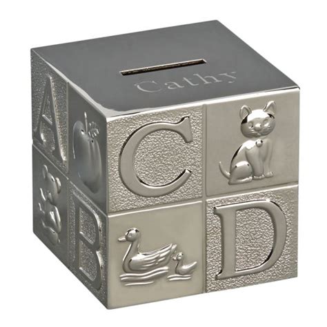 Silver Engravable Baby Bank 